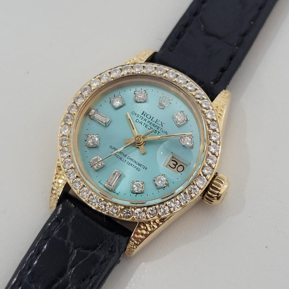 Donna Rolex Lady Oyster Datejust 6917 Oro 18k Diamanti Incastonati Automatico Anni '80 Svizzero NA134 in vendita