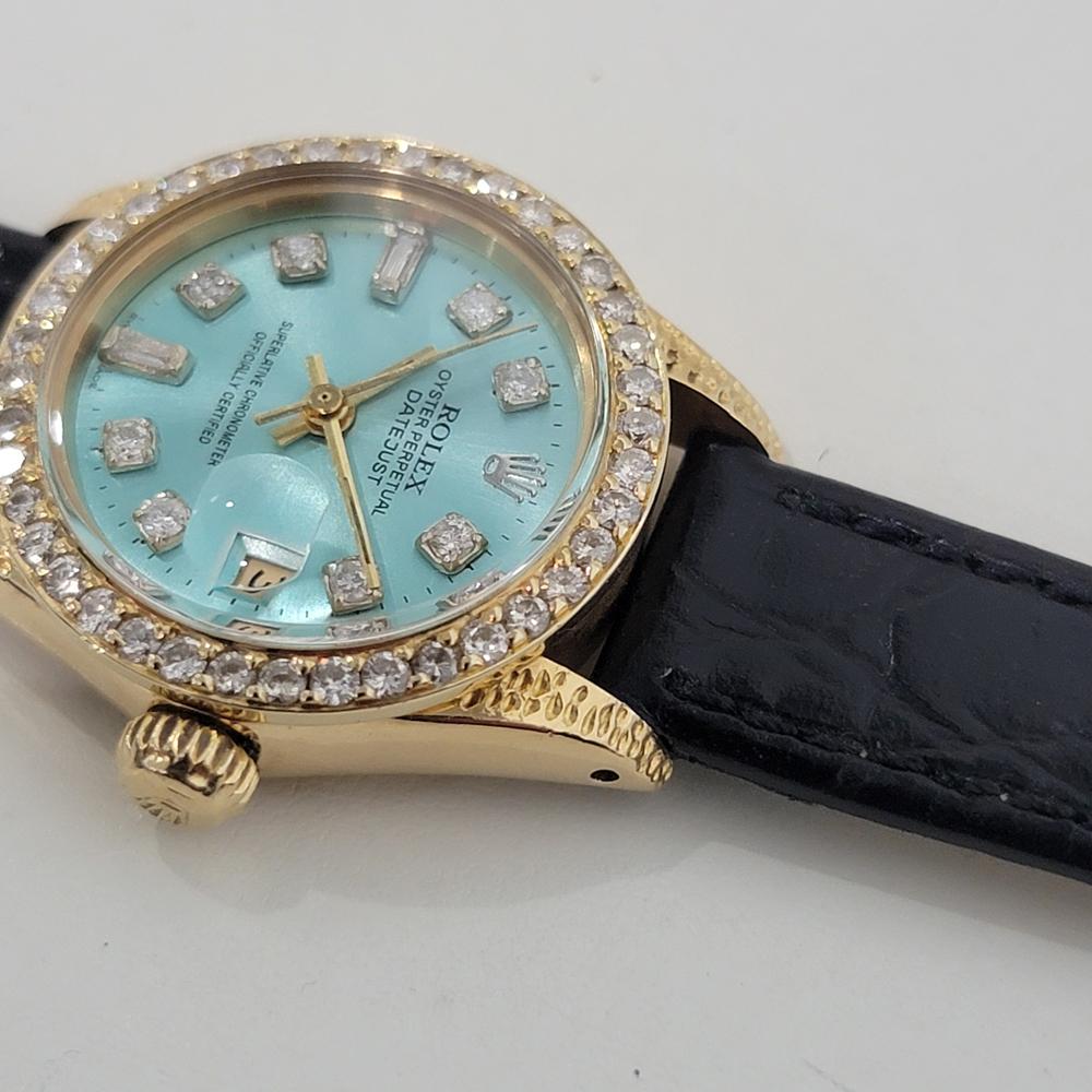 Rolex Lady Oyster Datejust 6917 Oro 18k Diamanti Incastonati Automatico Anni '80 Svizzero NA134 in vendita 2
