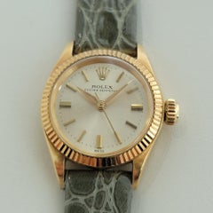 Rolex Lady Oyster Perpetual 6619 18k Gold Dress Watch 1960s Swiss Luxury RA418G