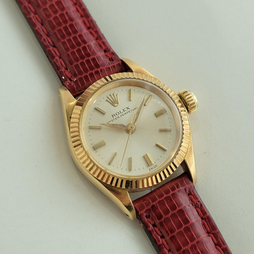Rolex Lady Oyster Perpetual 6619 18k Gold Dress Watch 1960s Schweizer Luxus RA418R im Zustand „Hervorragend“ in Beverly Hills, CA