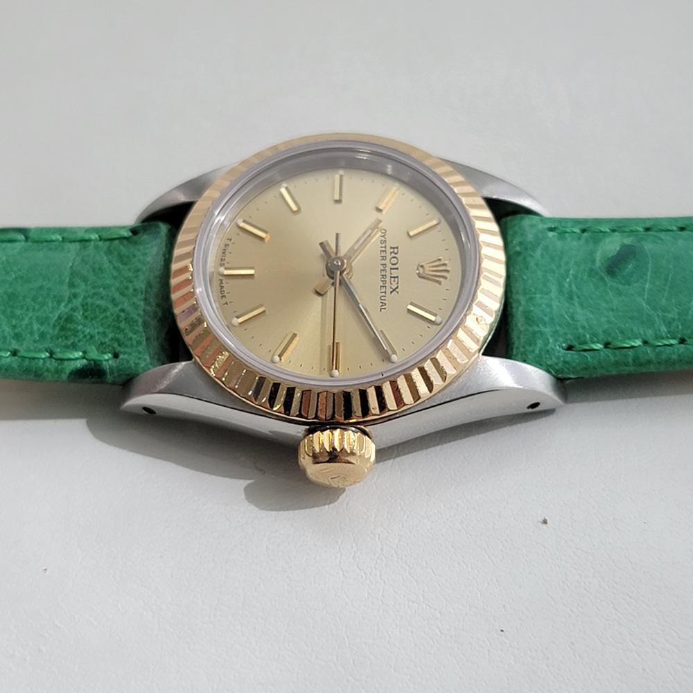 Rolex Lady Oyster Perpetual 67193 18k 25mm Oro SS Automatico 1980s Lusso RA457 in vendita 1