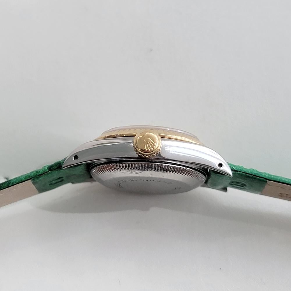 Rolex Lady Oyster Perpetual 67193 18k 25mm Oro SS Automatico 1980s Lusso RA457 in vendita 5