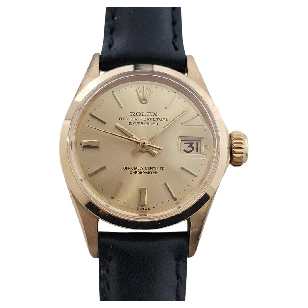Rolex Lady Oyster Perpetual Datejust Or massif 18k Ref 6516 1960s 25mm RA471B en vente
