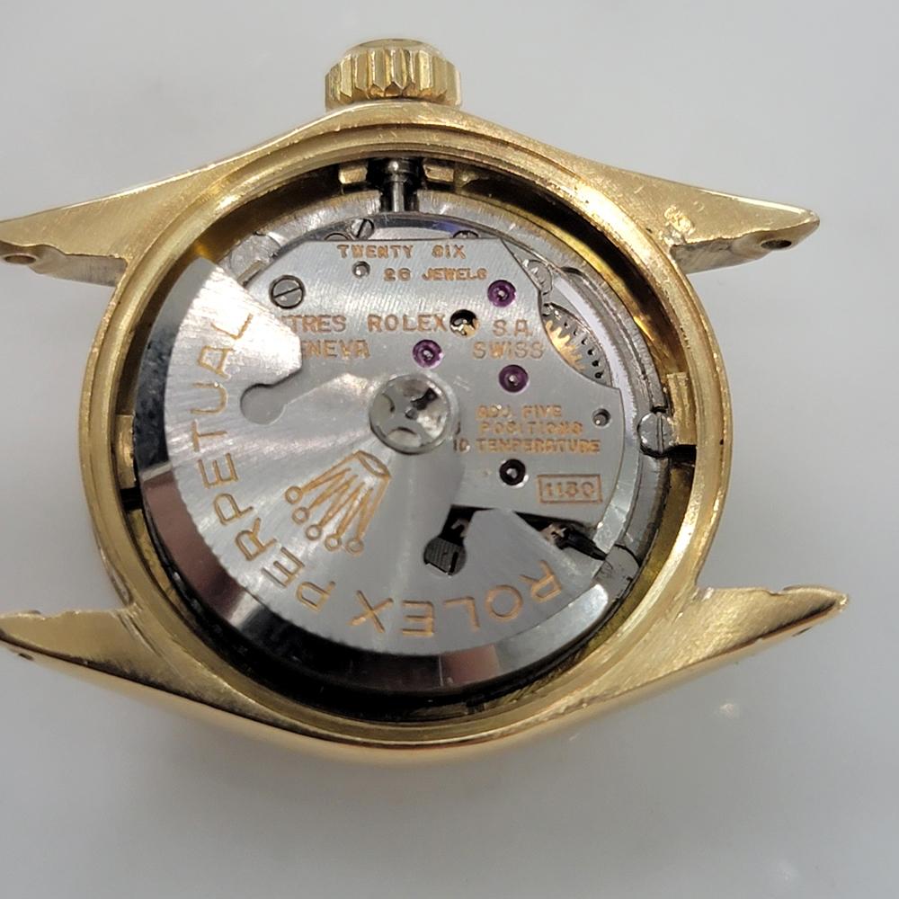 Rolex Lady Oyster Perpetual Datejust 6516 25mm 18k Solid Gold 1960s Swiss RA428 For Sale 7