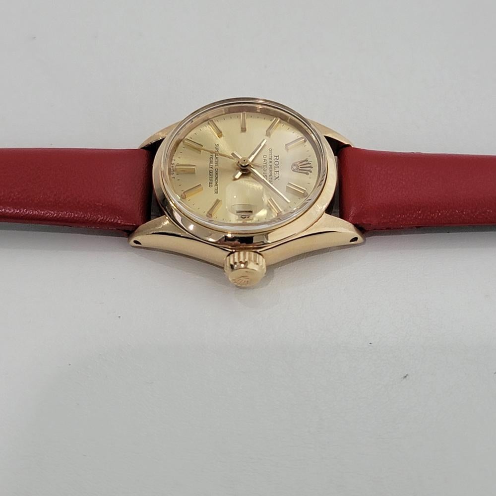 Rolex Lady Oyster Perpetual Datejust 6516 25mm 18k Solid Gold 1960s Swiss RA428 For Sale 1