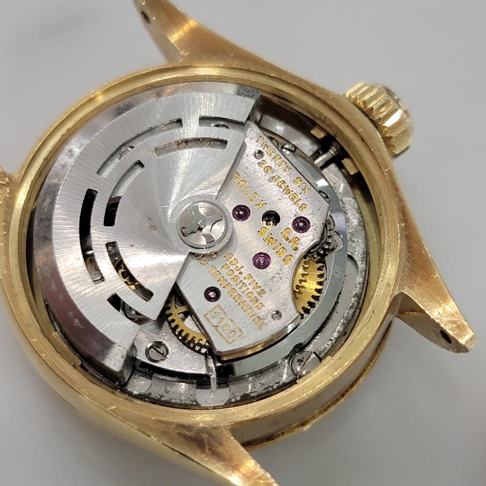 Rolex Lady Oyster Perpetual Datejust 6516 25mm 18k Solid Gold 1960s Swiss RA471 7
