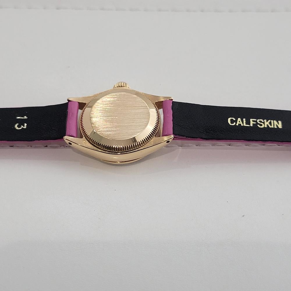 Rolex Lady Oyster Perpetual Datejust 6516 25mm 18k Solid Gold Swiss 1960s RA471 For Sale 6