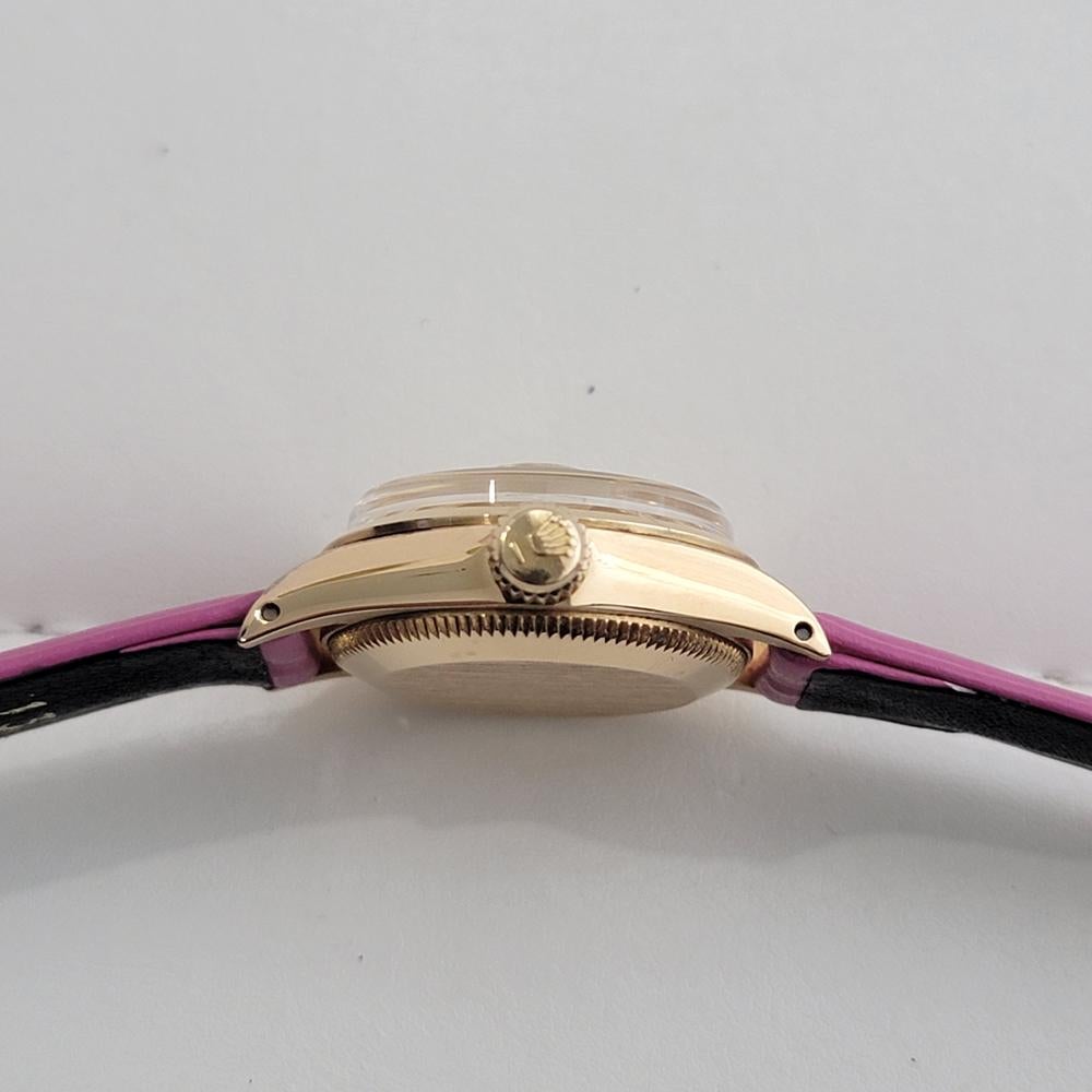 Rolex Lady Oyster Perpetual Datejust 6516 25mm 18k Solid Gold Swiss 1960s RA471 For Sale 5