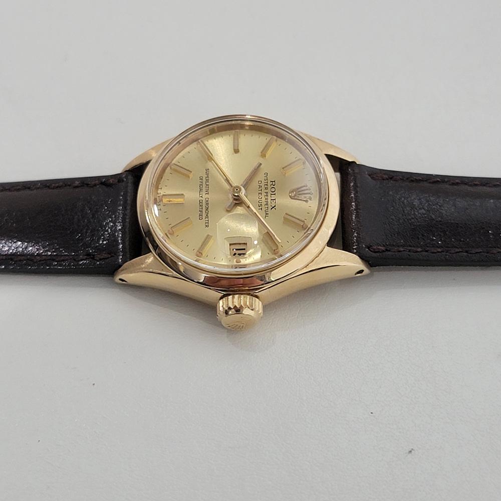 Rolex Lady Oyster Perpetual Datejust Ref 6516 25mm 18k Solid Gold 1960s RA428B For Sale 1