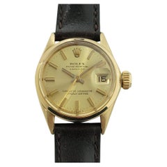 Rolex Lady Oyster Perpetual Datejust Ref 6516 25mm 18k Solid Gold 1960s RA428B
