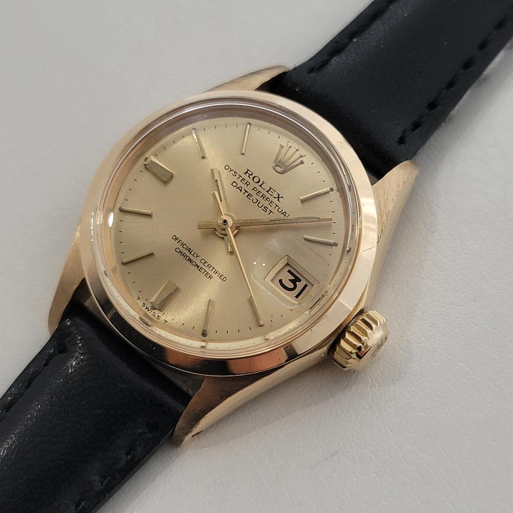 Women's Rolex Lady Oyster Perpetual Datejust Ref 6516 25mm 18k Solid Gold 1960s RA471B