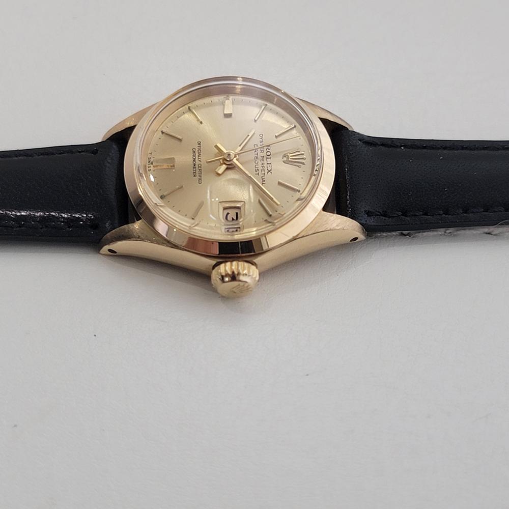 Rolex Lady Oyster Perpetual Datejust Ref 6516 25mm 18k Solid Gold 1960s RA471B 1