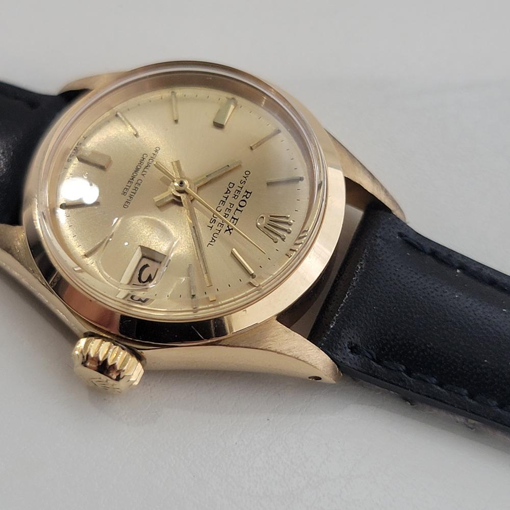 Rolex Lady Oyster Perpetual Datejust Ref 6516 25mm 18k Solid Gold 1960s RA471B 2