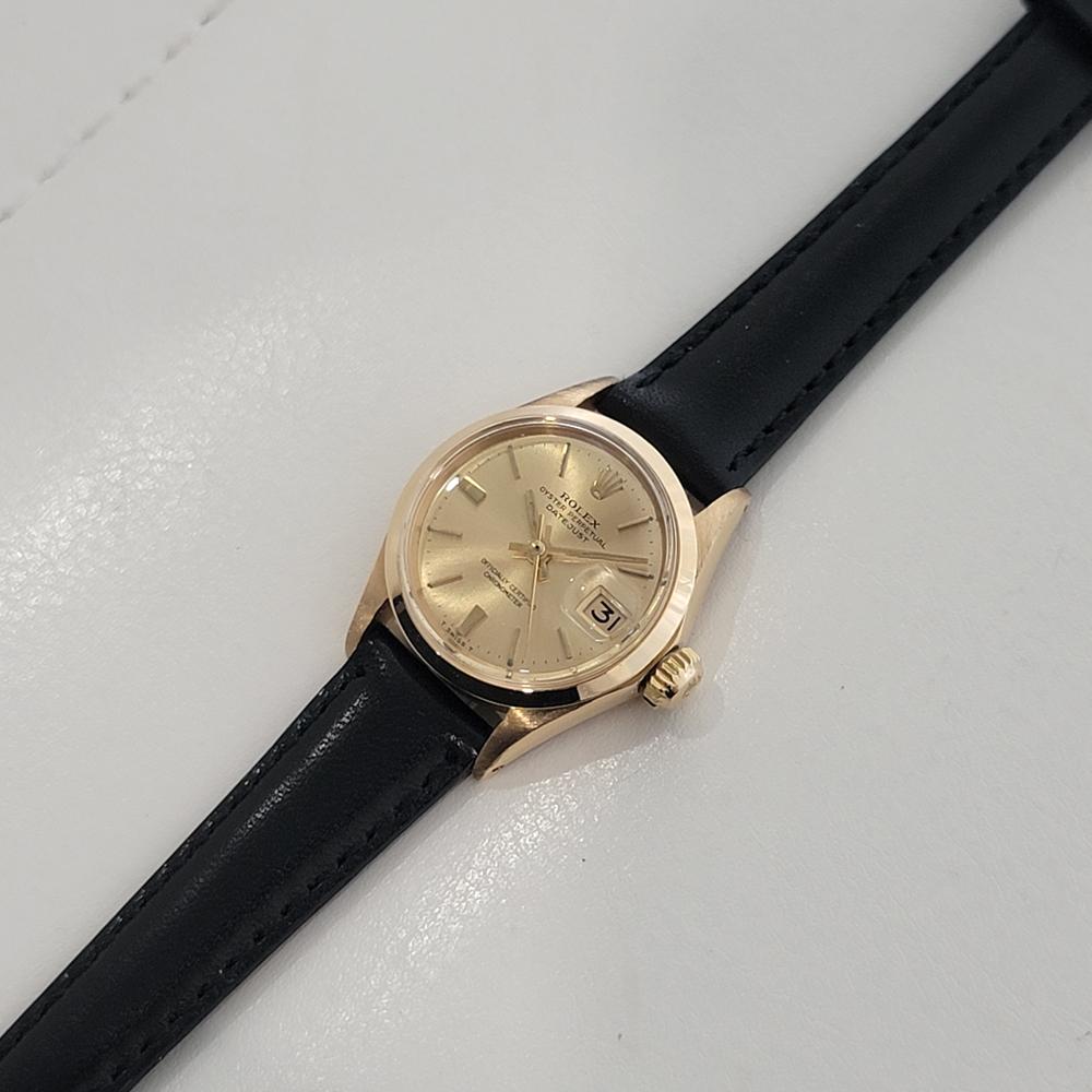 Rolex Lady Oyster Perpetual Datejust Ref 6516 25mm 18k Solid Gold 1960s RA471B 3