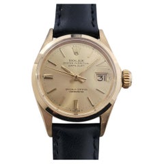 Rolex Lady Oyster Perpetual Datejust Ref 6516 25mm 18k Solid Gold 1960s RA471B