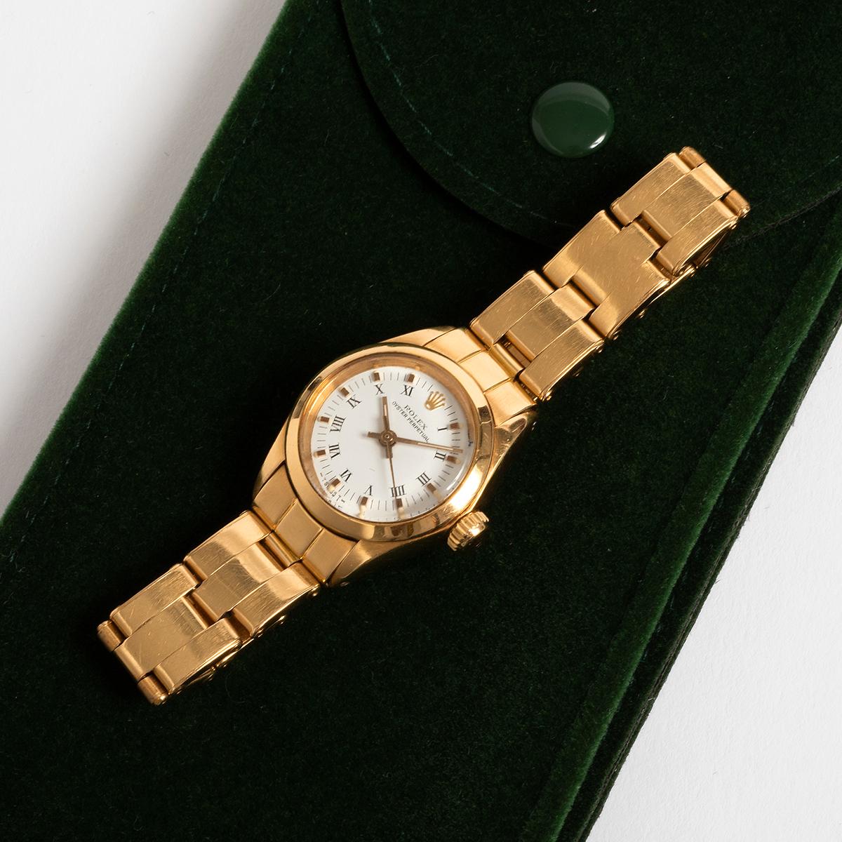 Women's or Men's Rolex Lady Oyster Perpetual Ref 6718, 18k Yellow Gold, Excellent Condition, Rare