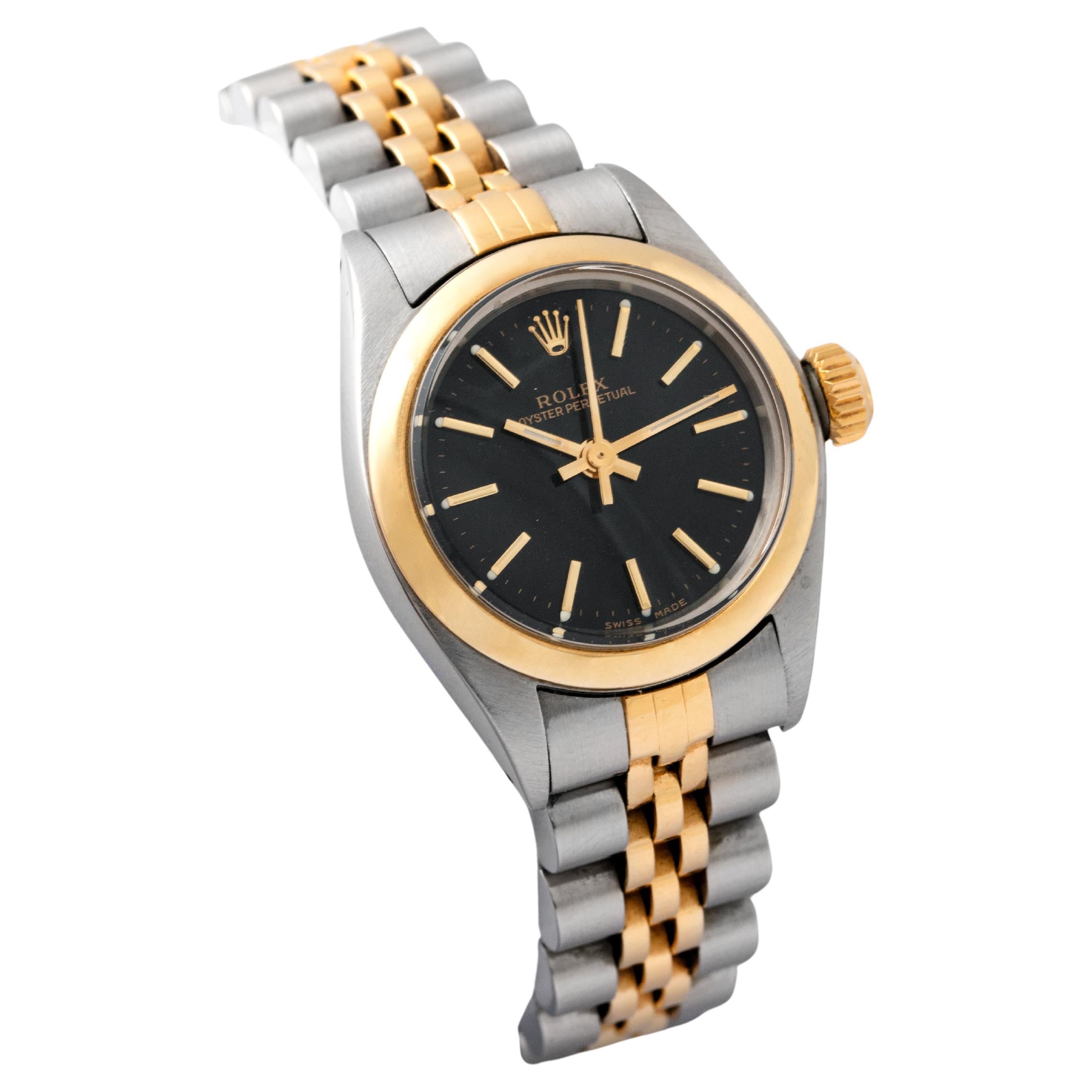 Rolex Lady Oyster Perpetual Yellow Gold 18K and Steel For Sale