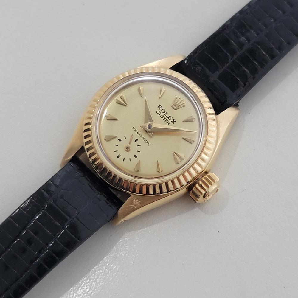 Rolex Lady Oyster Precision 22mm 18k Massivgold Handaufzug 1950er Jahre Schweizer RA511 Damen