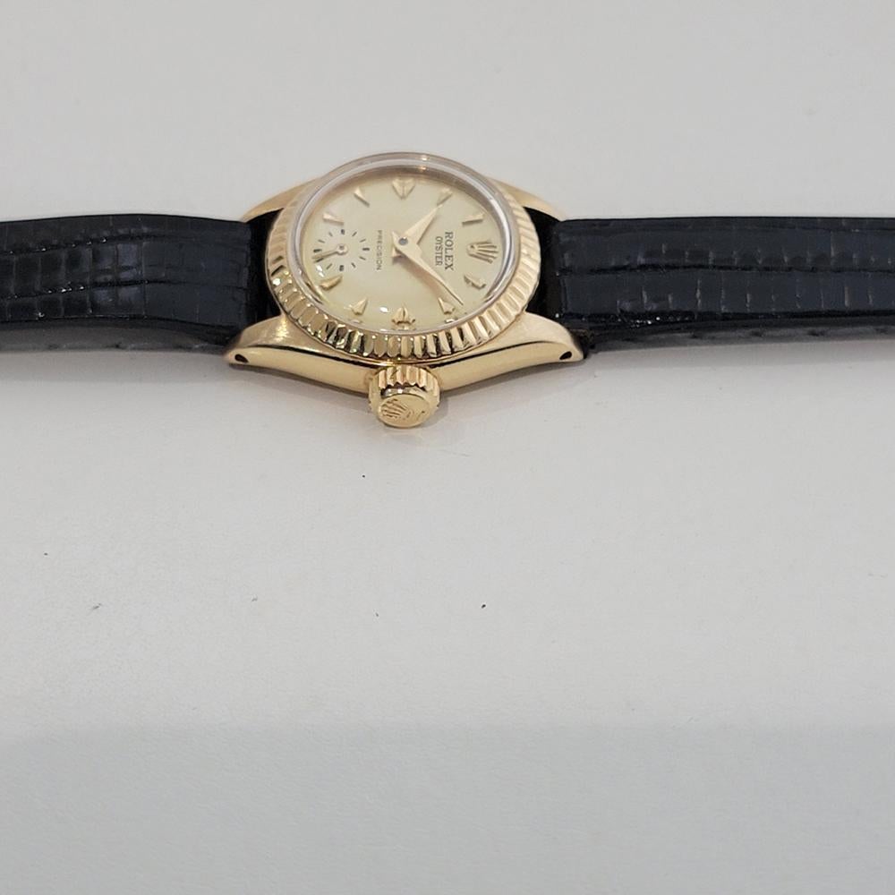 Rolex Lady Oyster Precision 22mm 18k Massivgold Handaufzug 1950er Jahre Schweizer RA511 1