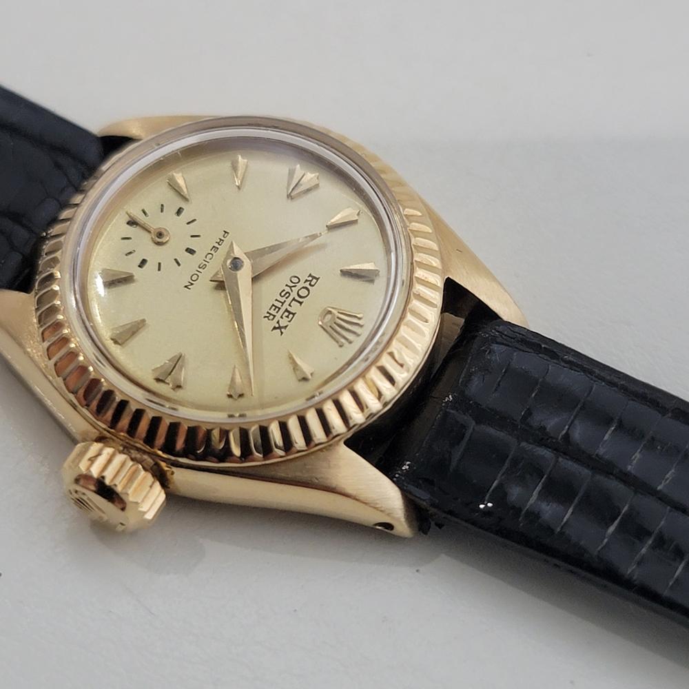 Rolex Lady Oyster Precision 22mm 18k Massivgold Handaufzug 1950er Jahre Schweizer RA511 2