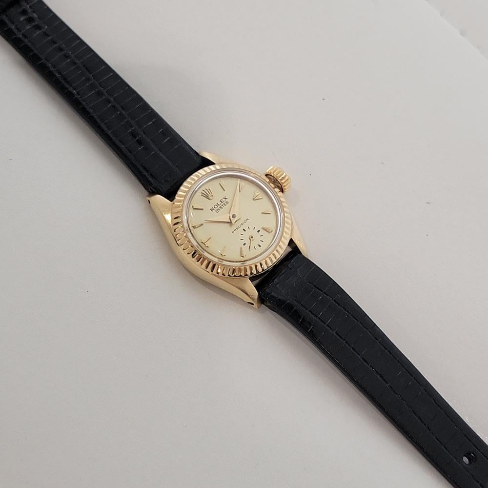 Rolex Lady Oyster Precision 22mm 18k Massivgold Handaufzug 1950er Jahre Schweizer RA511 3