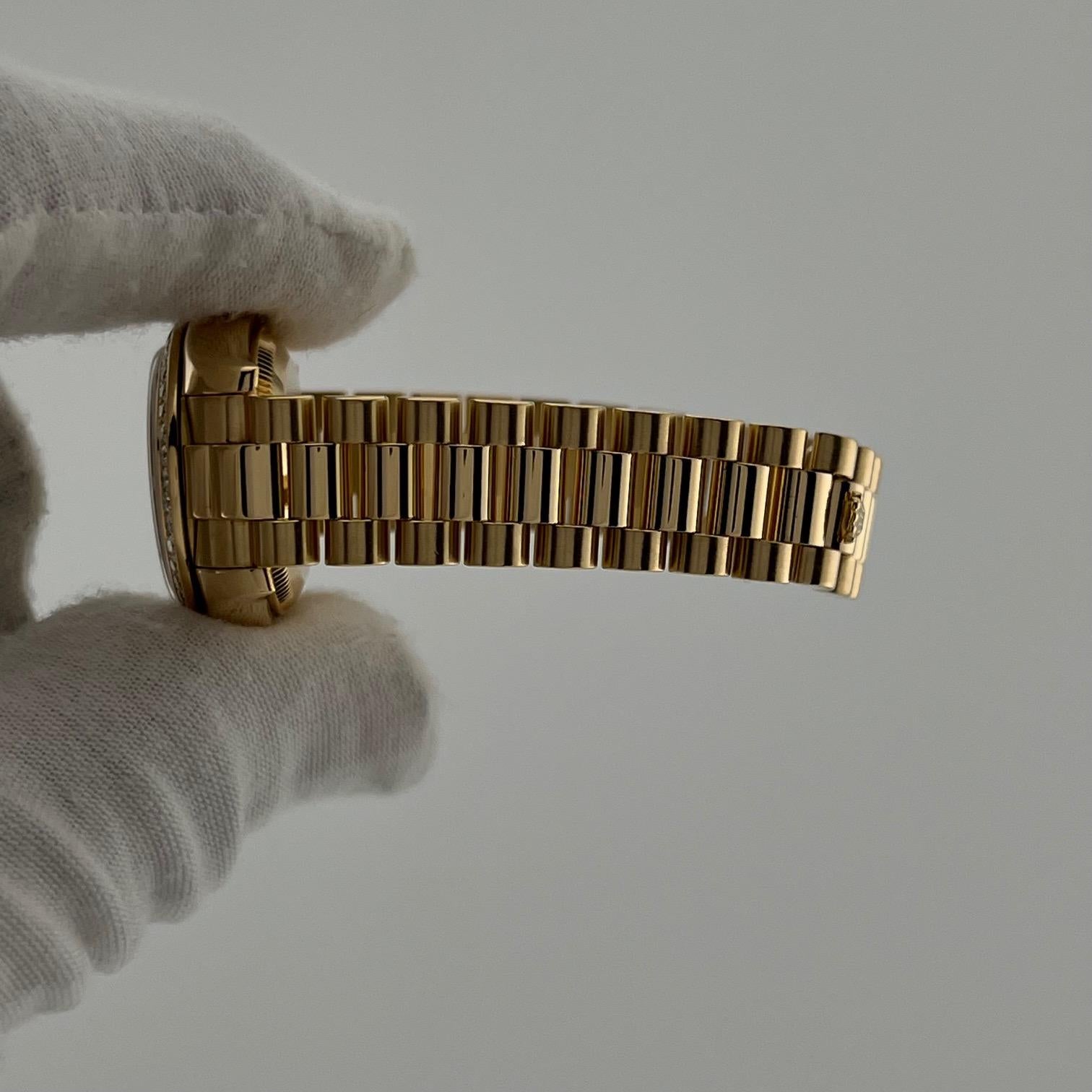 Rolex Lady President 179138 26mm Champagner Diamant Zifferblatt Diamant Lünette Box Papiere im Zustand „Gut“ im Angebot in San Diego, CA