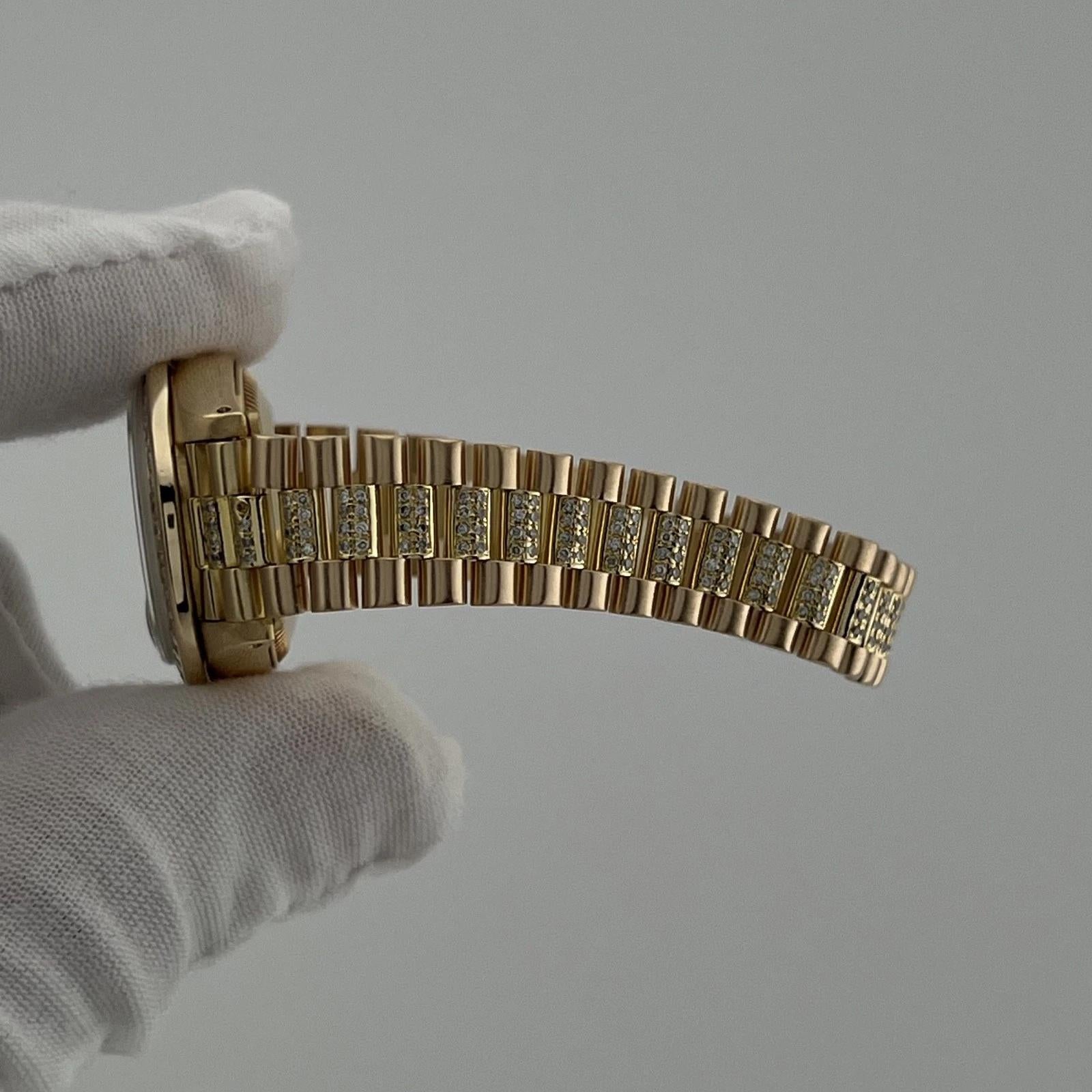 Rolex Lady President 6927 Custom Diamond Dial Bezel and Band 18k Yellow Gold en vente 1