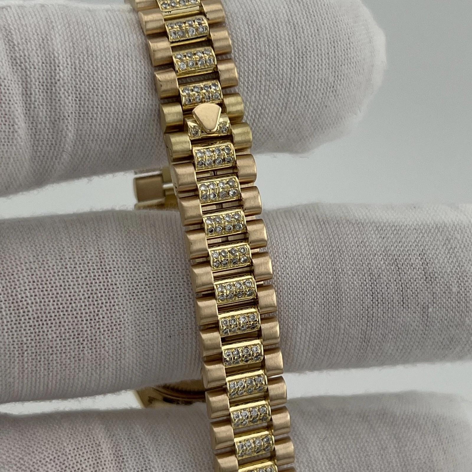 Rolex Lady President 6927 Custom Diamond Dial Bezel and Band 18k Yellow Gold en vente 2