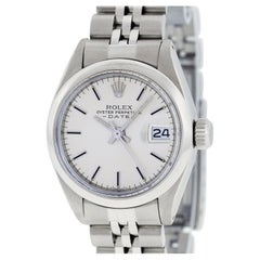 Rolex Lady Stainless Steel Silver Index Jubilee Band Women's Datejust Wristwatch