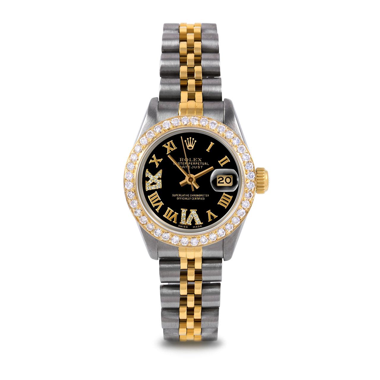 rolex women's datejust diamond bezel jubilee bracelet watch