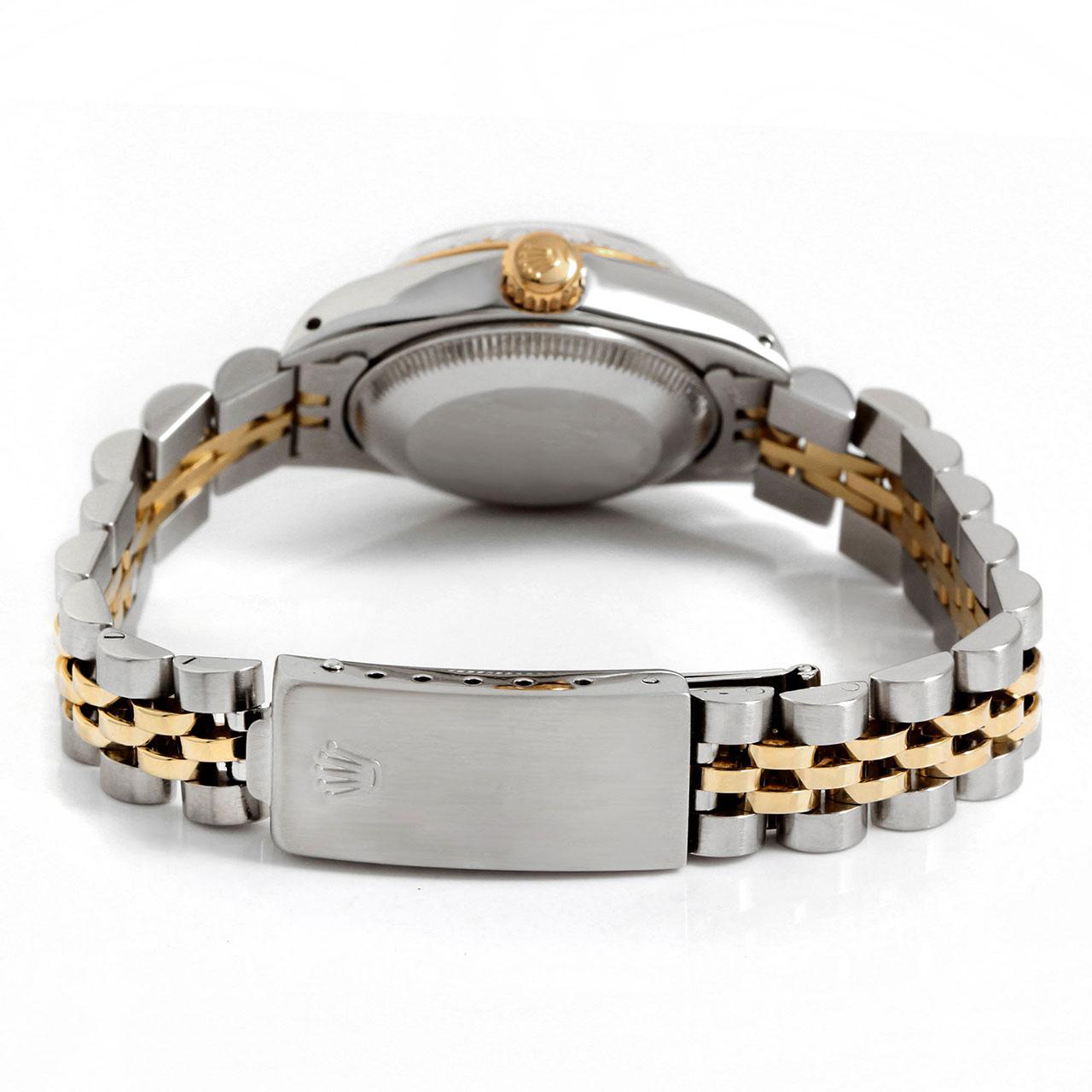Perle Rolex Montre Datejust Champagne Roman Diamond Dial Diamond Bezel Jubilee pour femme TT en vente