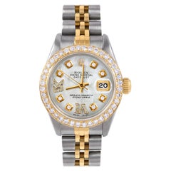 Rolex Lady TT Datejust MOP Jubiläumsbanduhr mit römischem Diamant-Zifferblatt und Diamant-Lünette