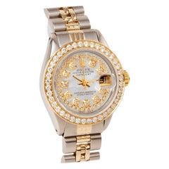 Rolex Lady TT Datejust Perlmutt String Diamant Zifferblatt Diamant Zifferblatt Diamant Lünette Uhr