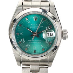 Rolex Lady's Stainless Steel Datejust Custom Colored Dial Wristwatch Ref 69160