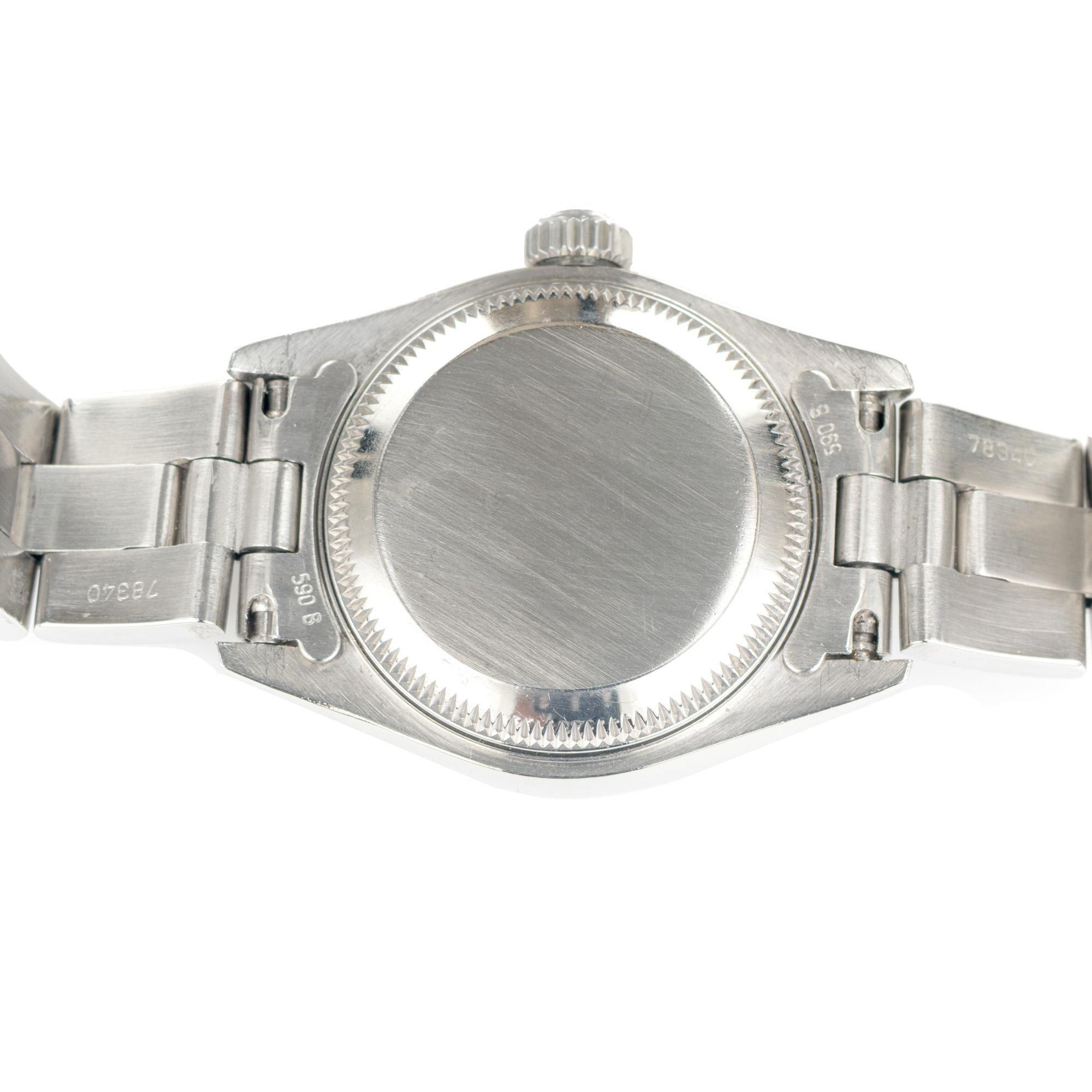 Rolex Damenarmbanduhr aus Edelstahl Datejust mit farbigem Zifferblatt Ref 69160 im Angebot 2