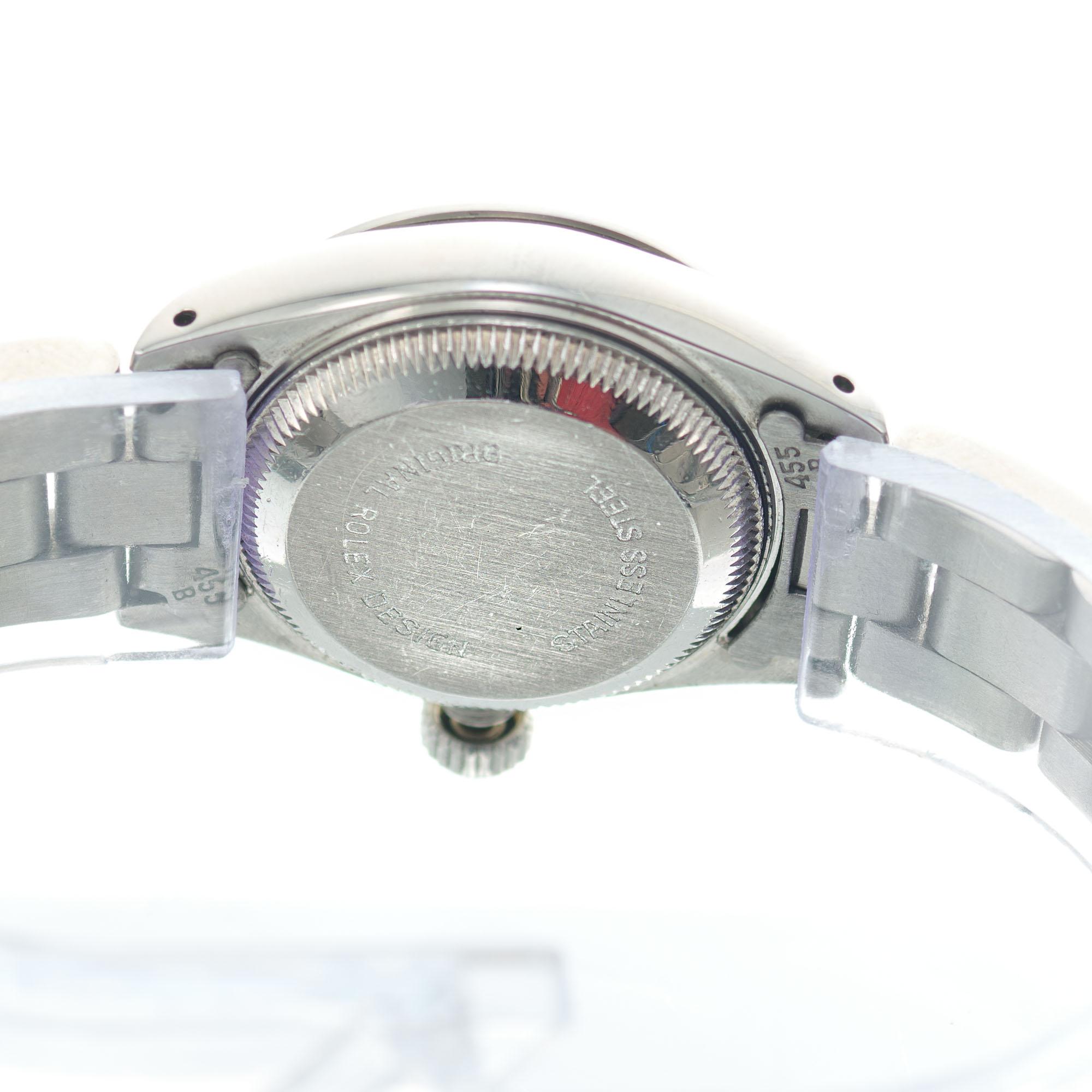 Women's Rolex Lady's Steel Datejust Oyster Band Wristwatch Ref 69173