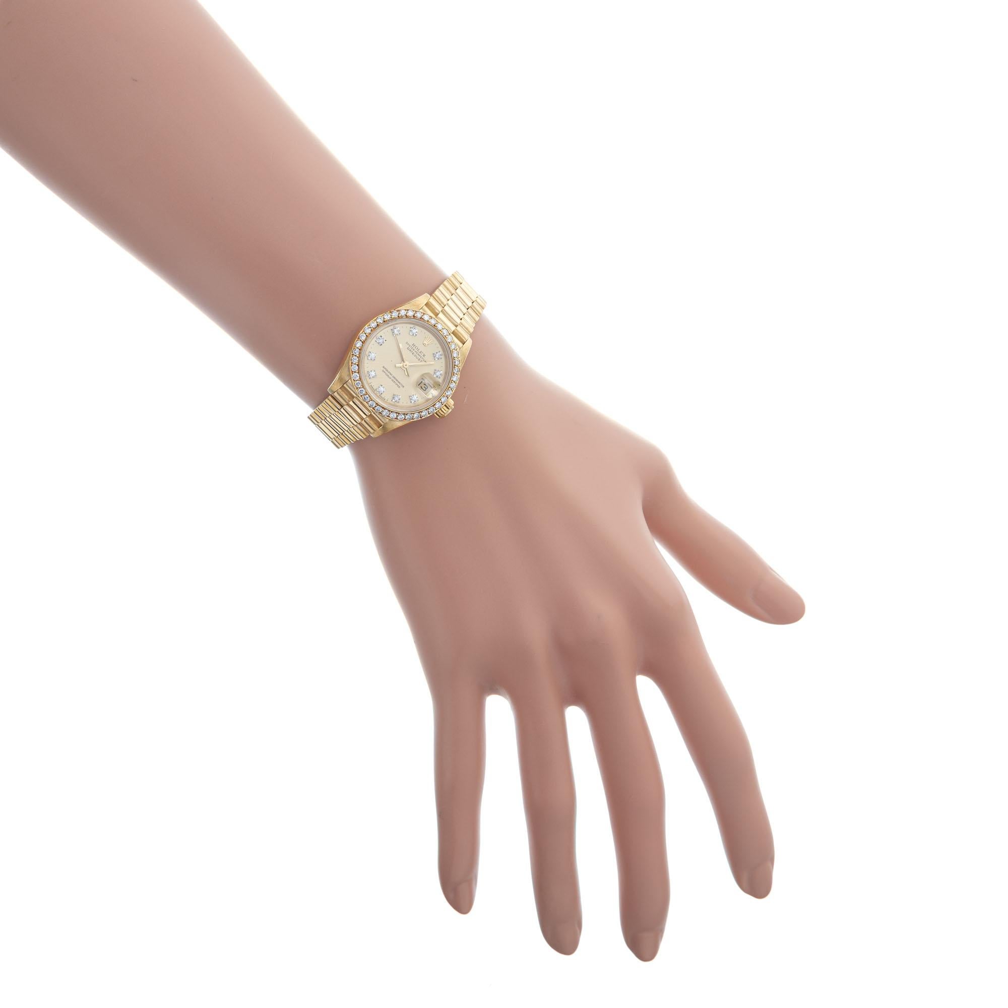 Rolex Lady's Yellow Gold Diamond Datejust Wristwatch Ref 69138 1