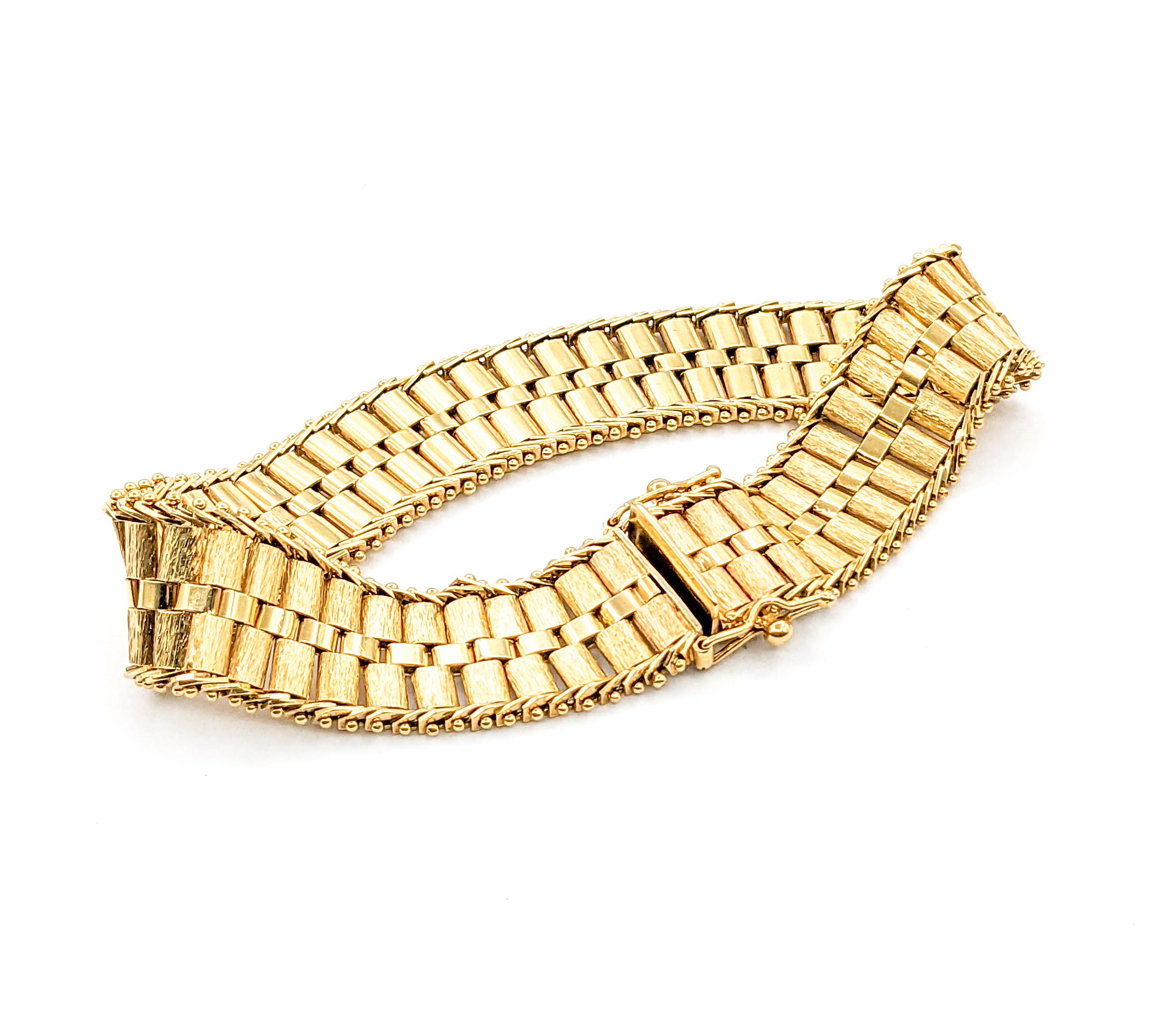 Rolex Link Design Bracelet In Yellow Gold In Excellent Condition For Sale In Bloomington, MN