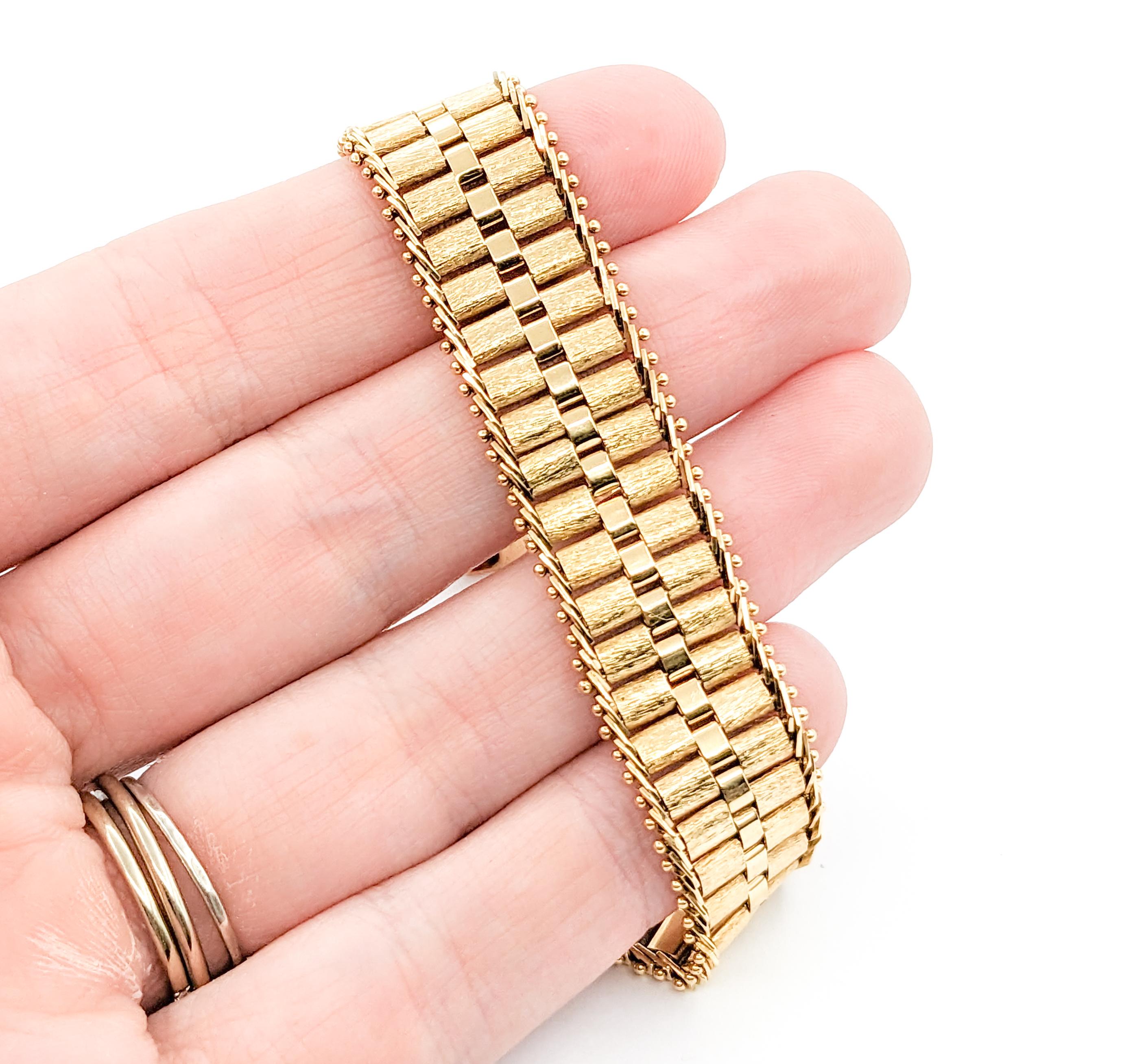Rolex Link Design Bracelet In Yellow Gold In Excellent Condition For Sale In Bloomington, MN