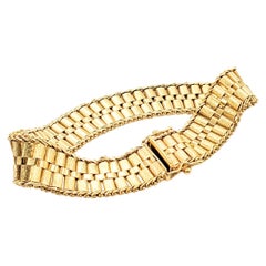 Retro Rolex Link Design Bracelet In Yellow Gold
