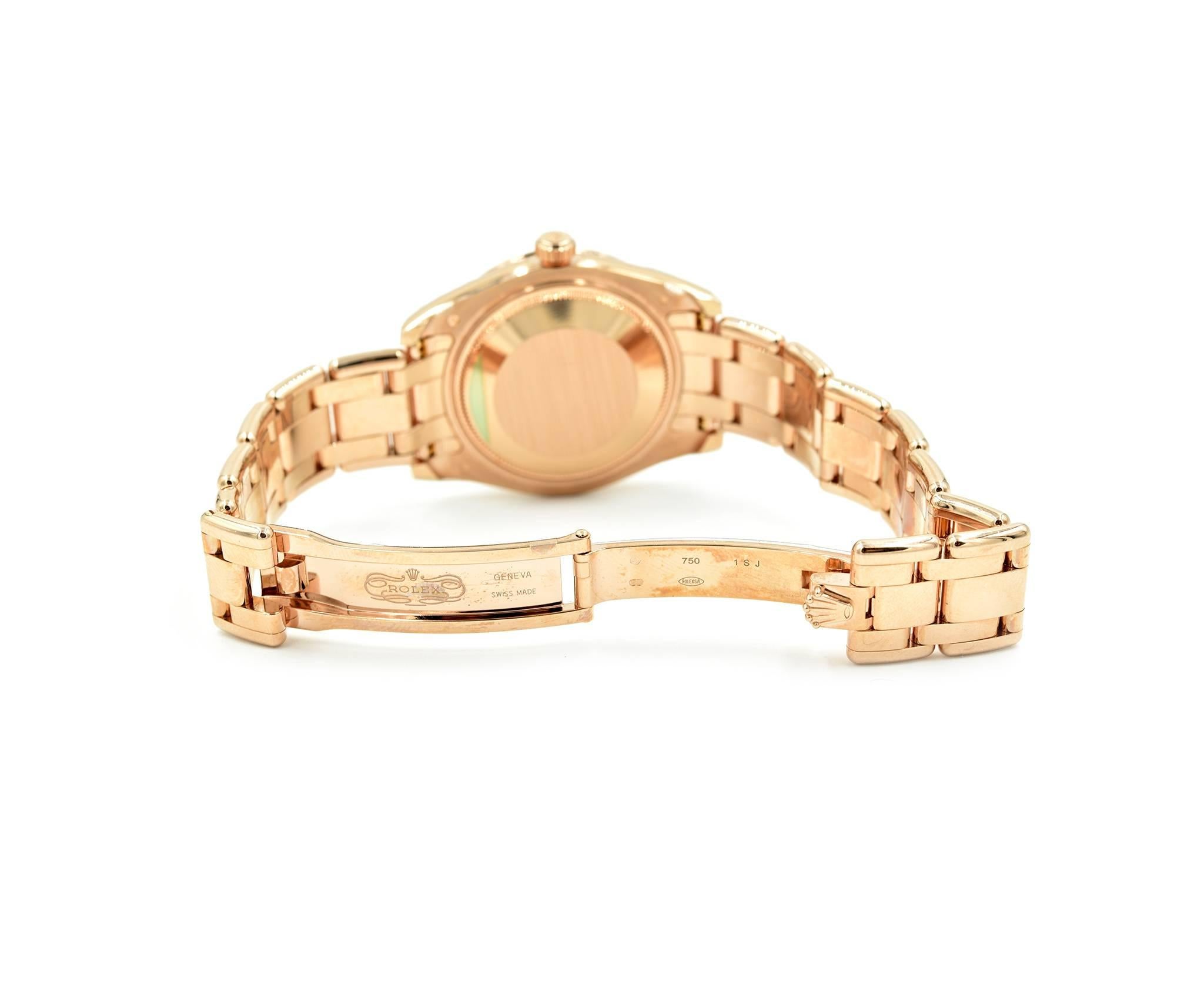 Rolex Rose Gold Diamond Masterpiece Midsize automatic Wristwatch Ref 81315 1