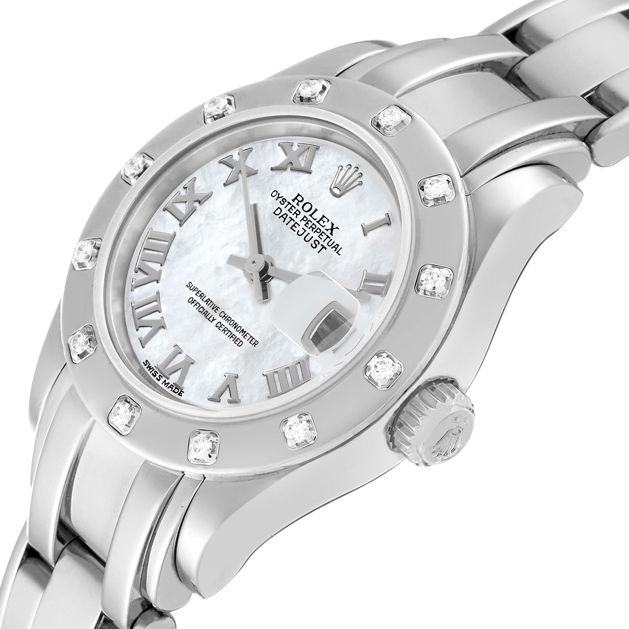Rolex Masterpiece Pearlmaster White Gold Mother Of Pearl Diamond Ladies Watch 1