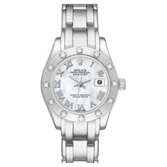 Rolex Masterpiece Pearlmaster White Gold Mother Of Pearl Diamond Ladies Watch