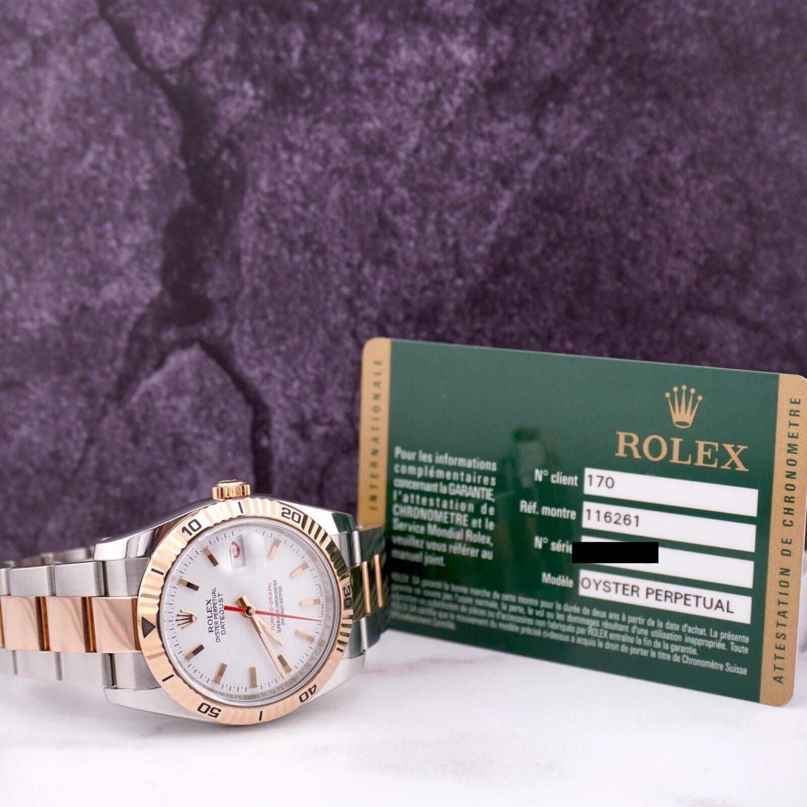 Rolex Men Datejust 36mm Turn-O-Graph 18K Rose Gold/Steel Watch Oyster 116261 For Sale 2