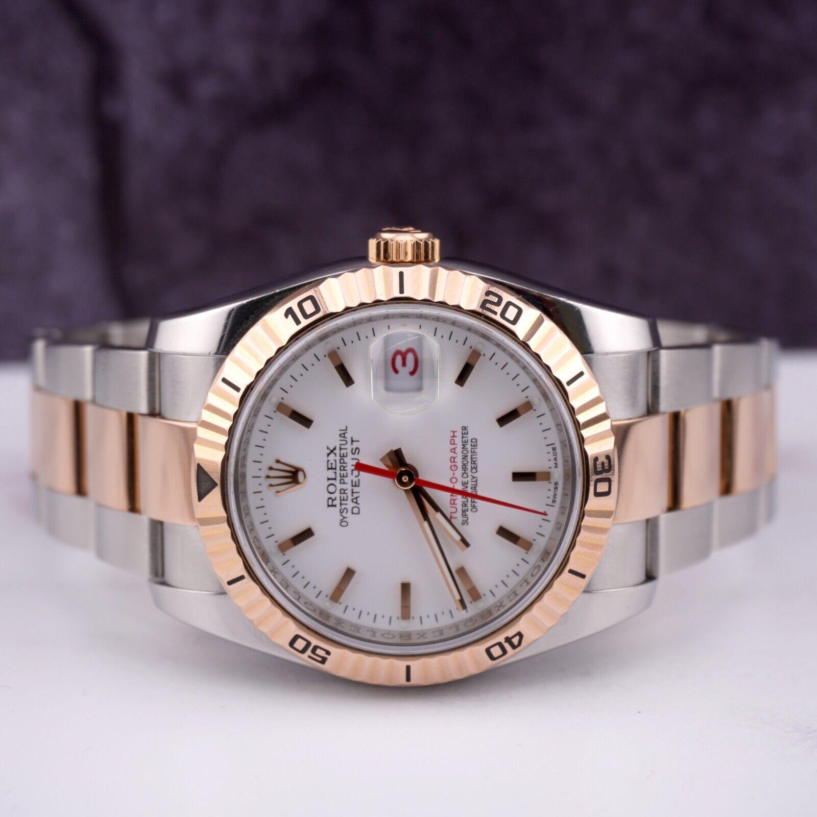 Rolex Datejust Turn-O-Graph 36mm Watch. A Pre-owned watch w/ Original Box and 2009 Card. Watch is 100% Authentic and Comes with Authenticity Card. Watch Reference is 116261 and is in Excellent Condition (See Pictures). The dial color is White and