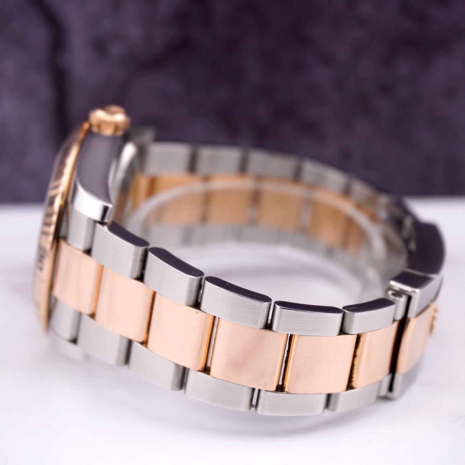 Modern Rolex Men Datejust 36mm Turn-O-Graph 18K Rose Gold/Steel Watch Oyster 116261 For Sale