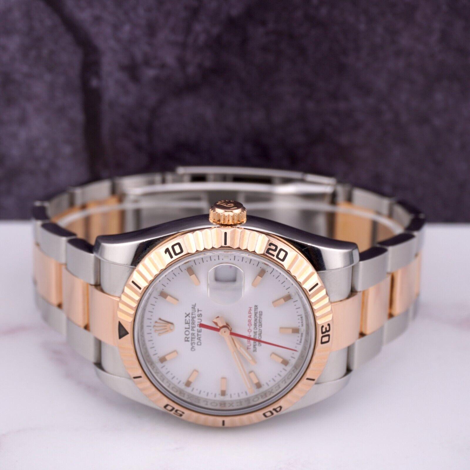 Rolex Men Datejust 36mm Turn-O-Graph 18K Rose Gold/Steel Watch Oyster 116261 For Sale 1