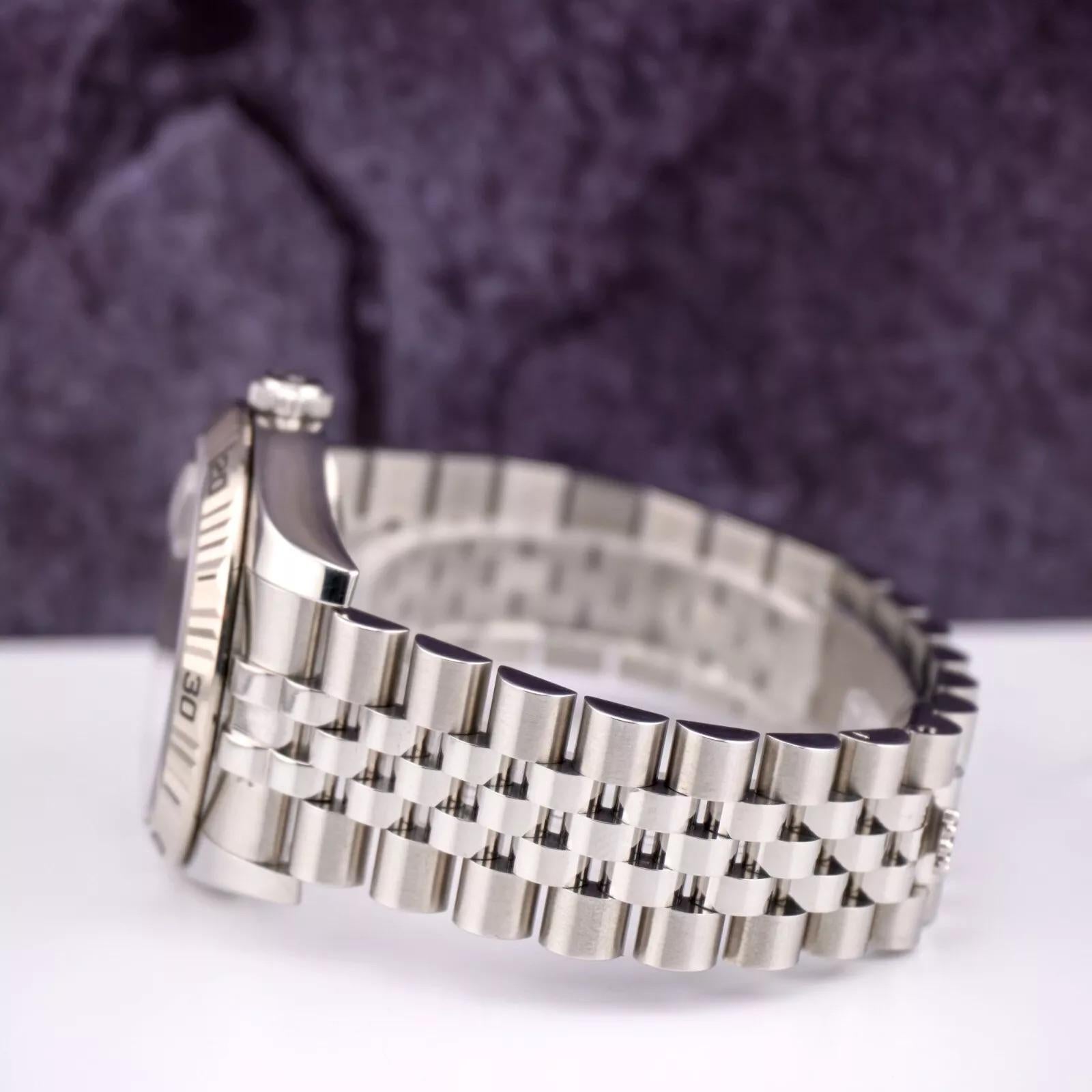 Women's or Men's Rolex Men Datejust 36mm Turn-O-Graph Steel Jubilee Black Dial Watch Ref: 116264 For Sale