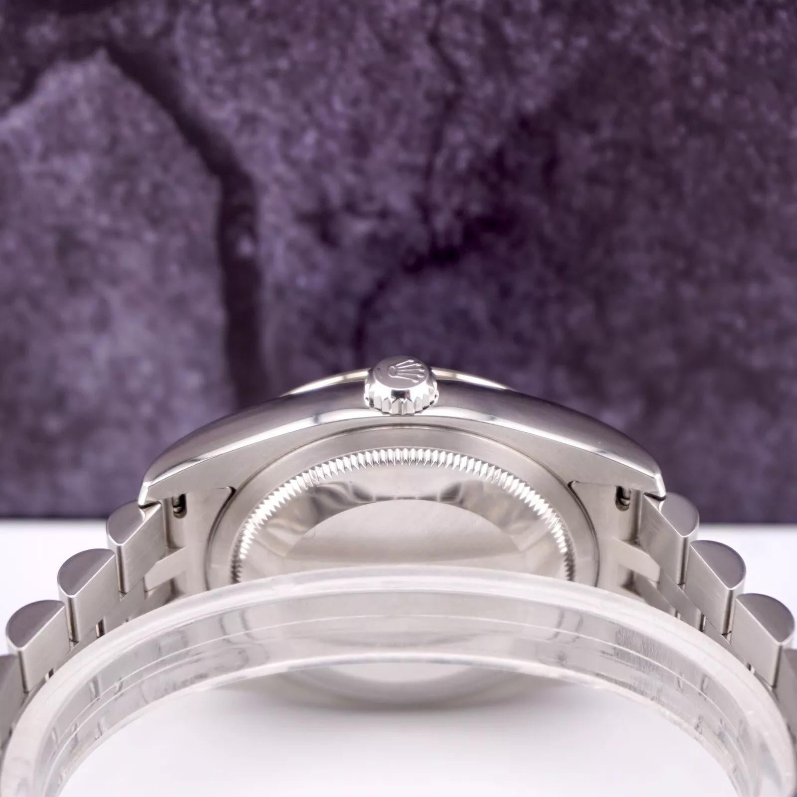 Rolex Men Datejust 36mm Turn-O-Graph Steel Jubilee Black Dial Watch Ref: 116264 For Sale 2