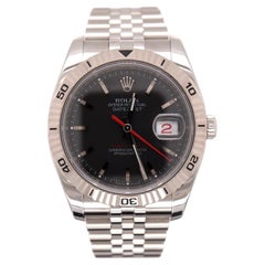 Rolex Men Datejust 36mm Turn-O-Graph Steel Jubilee Black Dial Watch Ref: 116264